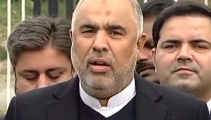 Former National Assembly Speaker Asad Qaiser. Screengrab of a Twitter video.