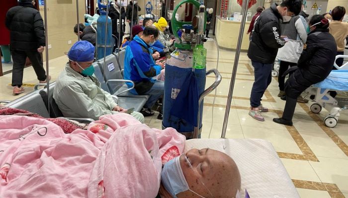 A patient lies on a bed at the emergency department of a hospital, amid the coronavirus disease (COVID-19) outbreak in Shanghai, China January 17, 2023.— Reuters