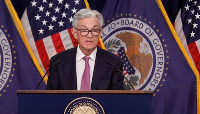 US Federal Reserve Chair Jerome Powell addresses reporters after the Fed raised its target interest rate by a quarter of a percentage point, during a news conference at the Federal Reserve Building in Washington, US, February 1, 2023.— Reuters