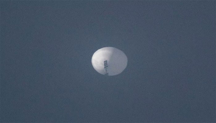 A balloon flies in the sky over Billings, Montana, US on February 1, 2023. — Reuters.