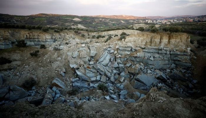 A view of terrain after a landslide that occurred in the aftermath of a deadly earthquake, in Tepehan, Turkey February 10, 2023.— Reuters
