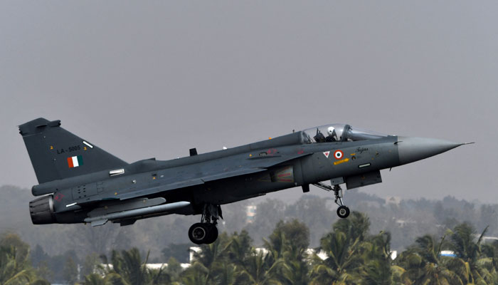 An Indian Air Force (IAF) light combat aircraft Tejas flies during the Aero India 2021 air show at Yelahanka air base in Bengaluru. — Reuters/File