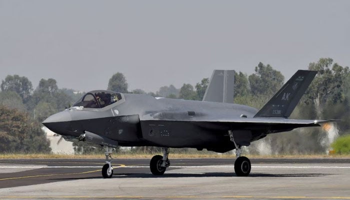 A US Air Force F-35 fighter jet taxis during the Aero India 2023 air show at Yelahanka air base in Bengaluru, India, February 13, 2023. — Reuters