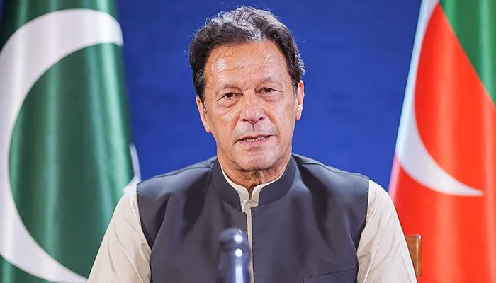 Pakistan Tehreek-e-Insaf Chairman Imran Khan speaks to the media in this file photo. —PTI Instagram