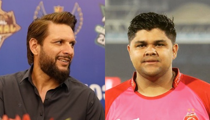 Former Pakistan cricketer Shahid Afridi (left) and Islamabad United batter Azam Khan. — Instagram/ShahidAfridi/AzamKhan