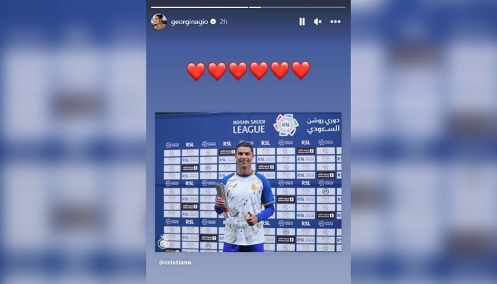 The screenshot of Georgina Rodriguezs Instagram story. — Instagram/georginagio