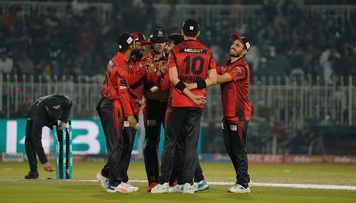 Lahore Qalandars in action during their match against Islamabad United in Rawalpindi, on March 9, 2023. — PSL