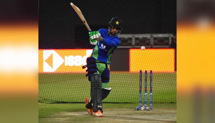 A Pakistan player during a training session ahead of the Afghan series. — Twitter/@TheRealPCB