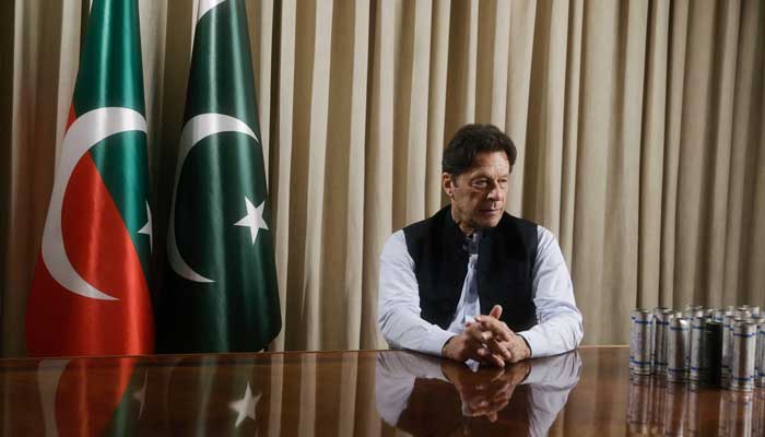 PTI Chairman Imran Khan is photographed in his office at Zaman Park residence in Lahore in this undated image. — TIME