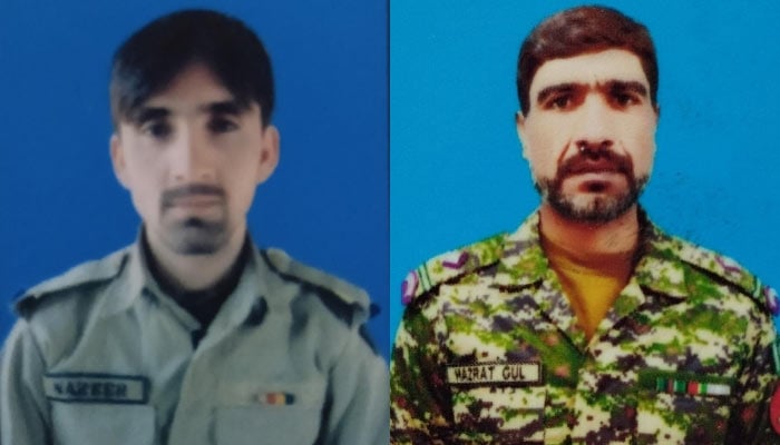 Sepoy Nazir Ullah Mehsud (L) and Naib Subedar Hazrat Gul. — ISPR