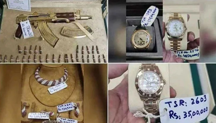 A collage of Toshakhana gifts reportedly sold by former PM Imran Khan. &mdash; GeoNews/File