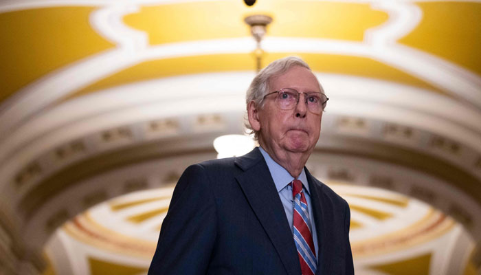 Senate Minority Leader Mitch McConnell (R-KY) arrives at a news conference after a lunch meeting with Senate Republicans US Capitol 26, 2023 in Washington, DC.—AFP/File