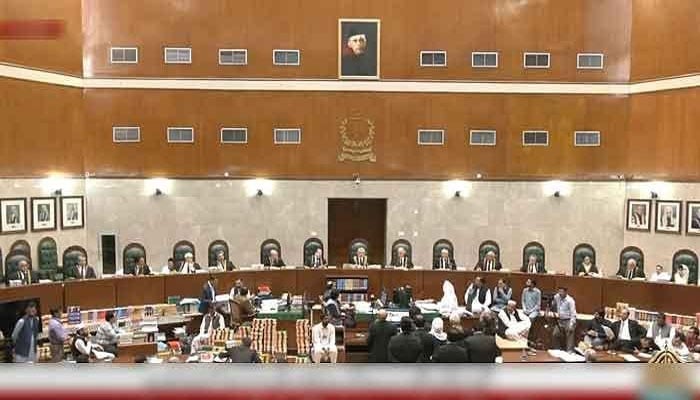 All judges of the Supreme Court hearing the petitions challenging the SC (Practice and Procedure) Act 2023. — YouTube/PTV News