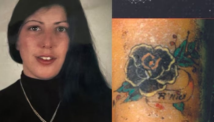 The portrait of Rita Roberts, a British woman found murdered 31 years ago in a river in Belgium. — Interpol