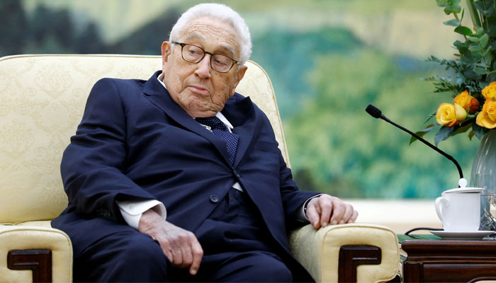 Former U.S. Secretary of State Henry Kissinger meets Chinese President Xi Jinping (not pictured) at the Great Hall of the People in Beijing, China, November 8, 2018. — AFP
