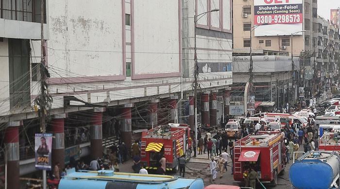 Police arrest builder's son in Karachi shopping mall blaze
