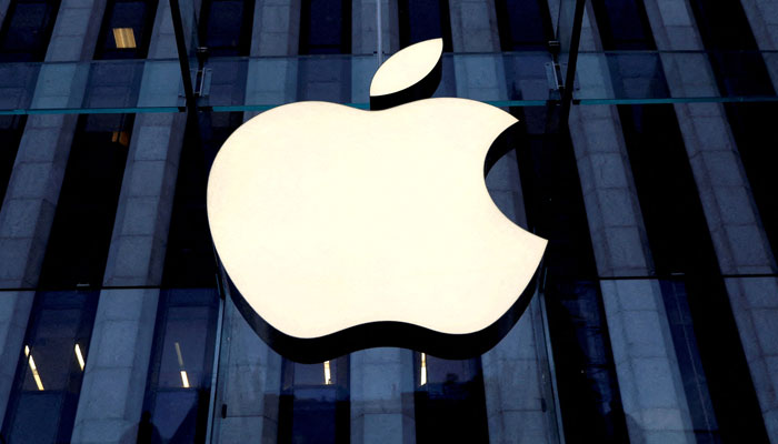 The Apple logo is seen hanging at the entrance to the Apple store on 5th Avenue in Manhattan, New York, US, October 16, 2019. — Reuters