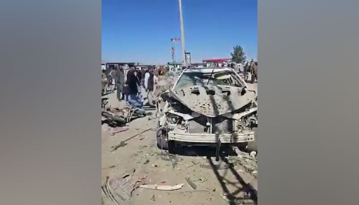 A screengrab of a blast took place in Pishin’s Khanozai area on February 7, 2024. — Reporter