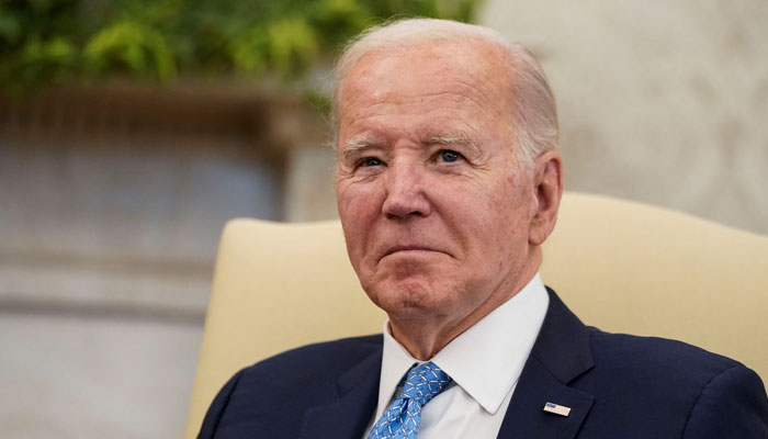 US President Joe Biden participates in a meeting with Italys Prime Minister Giorgia Meloni in the Oval Office at the White House in Washington, US, March 1, 2024. — Reuters