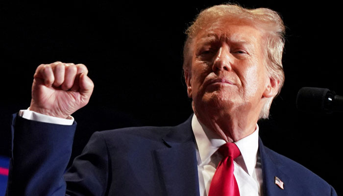 Republican presidential candidate and former US President Donald Trump reacts on stage during a campaign rally in Richmond, Virginia, US March 2, 2024. — Reuters