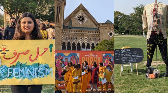 In pictures: Women demand social security, minority rights, economic autonomy in Aurat March 2024 
