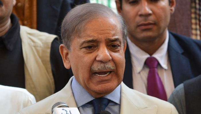Prime Minister Shehbaz Sharif during a presser on December 29, 2023. — AFP