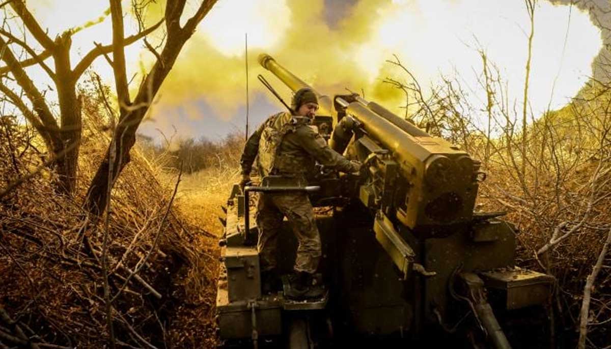 A serviceman of 24th Mechanized brigade named after King Danylo of the Ukrainian Armed Forces fires a howitzer towards Russian troops at a front line, near the town of Chasiv Yar in Donetsk region, Ukraine on November 18, 2024. &mdash; Reuters