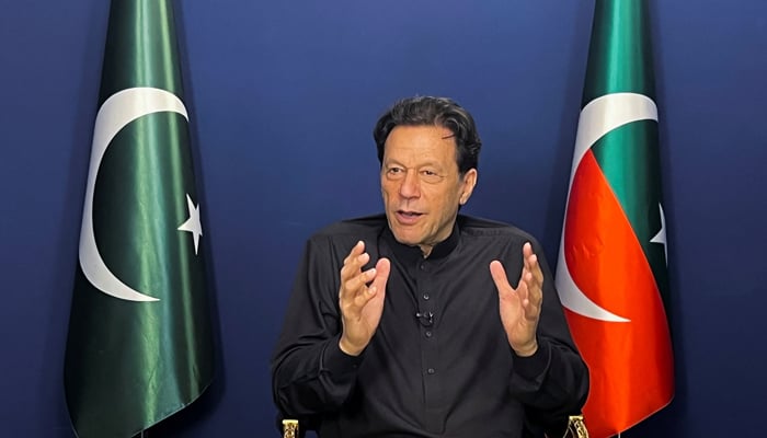 Former prime minister Imran Khan speaks during an interview with Reuters in Lahore, on June 3, 2023. — Reuters