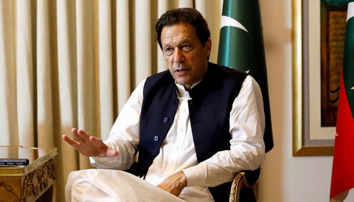 Former prime minister Imran Khan speaks during an interview in Lahore on March 17, 2023. — Reuters