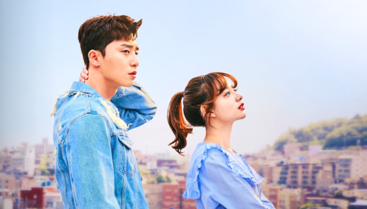 A poster of Korean drama Fight for My Way showing lead characters Ko Dong-man (left) and Choi Ae-ra played by Park Seo-joon and Kim Ji-won. — Netflix