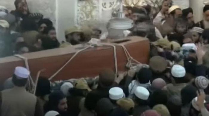 Nowshera suicide blast: Haqqani madrassa's Maulana Hamid laid to rest