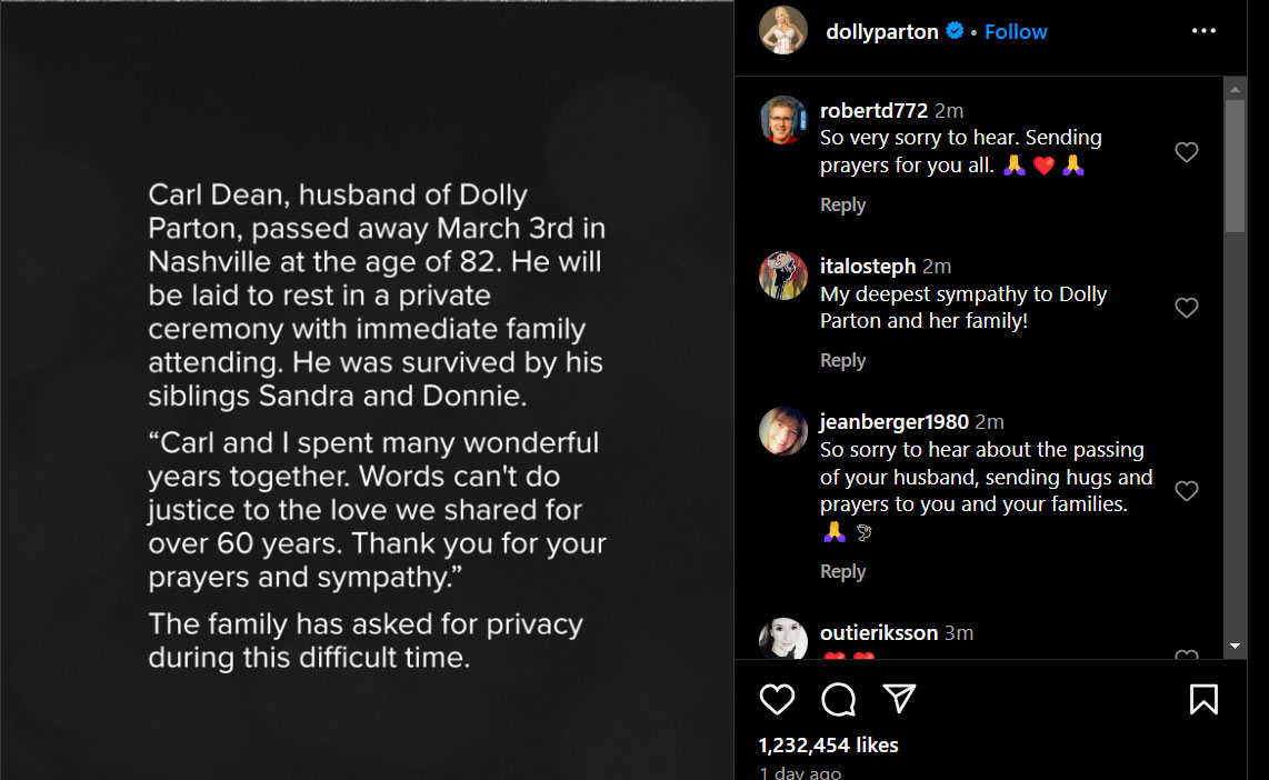 Dolly Partons sister shares message amid big loss