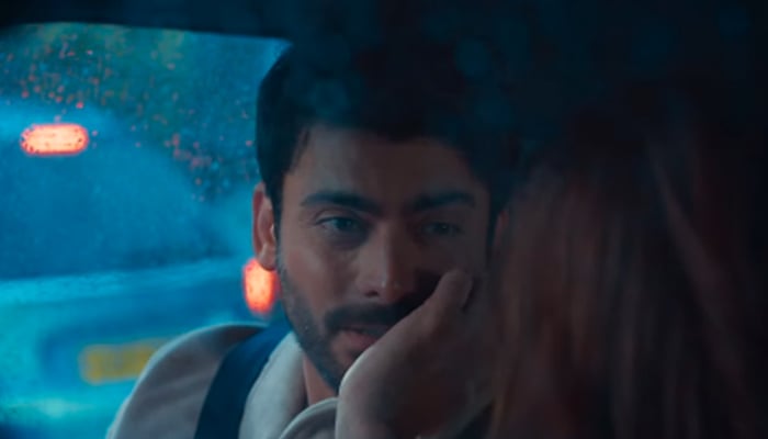 Fawad Khan pictured in this still from the teaser of Abir Gulaal. — Screengrab via @vaanikapoor