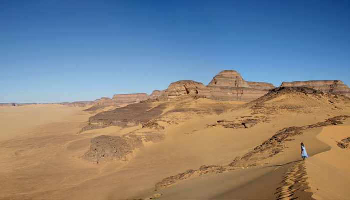 A view from the Takarkori rock shelter in southwestern Libya, where two approximately 7,000-year-old Pastoral Neolithic female individuals were buried, is seen in this handout photo released on April 2, 2025. — Reuters