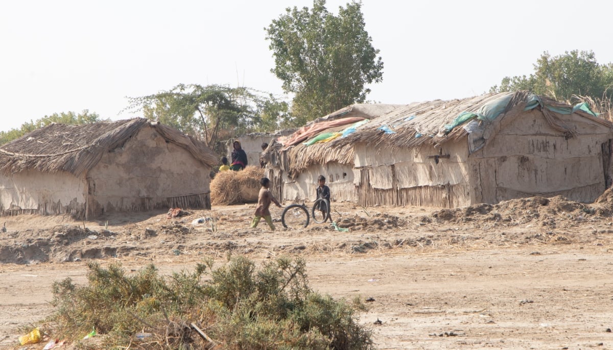 A glimpse into the Baghri familys simple showing their mud-plastered huts. — Shahzaib Aly