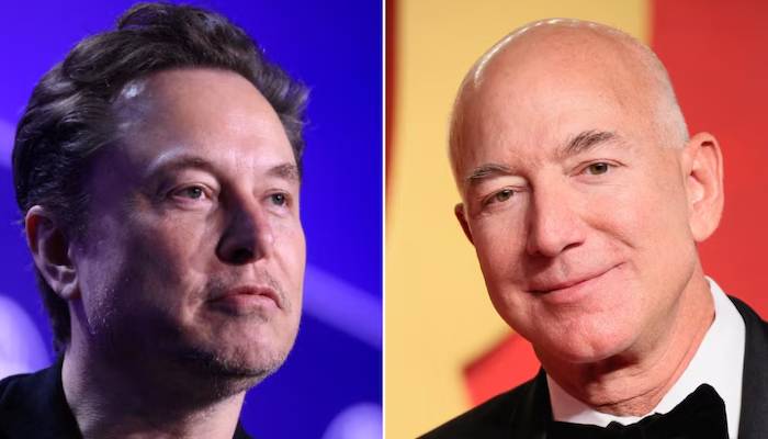 The combined image shows Elon Musk and Jeff Bezos. — Reuters