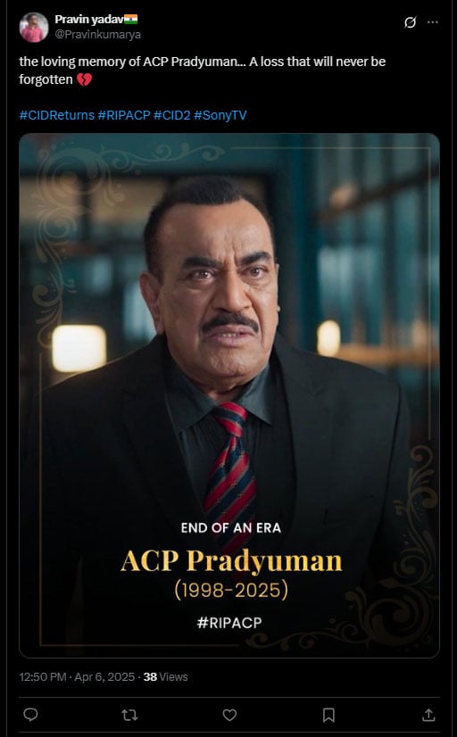 Internet turns emotional over ACP Pradyumans death