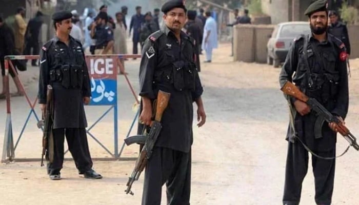 An undated images shows officers from Khyber Pakhtunkhwa police. — APP/File