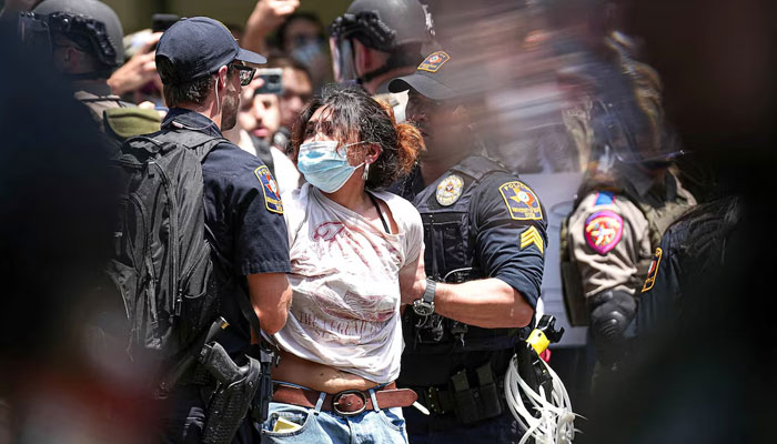 Police arrest a protester at the University of Texas in Austin, Texas, U.S. April 29, 2024. — Reuters