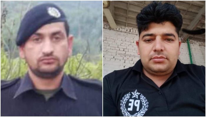 Martyred Constables Iftikhar Ahmed (left) and Mujahid Khan. — Reporter