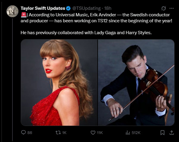 Taylor Swifts fans excitingly react to her album TS12 announcement