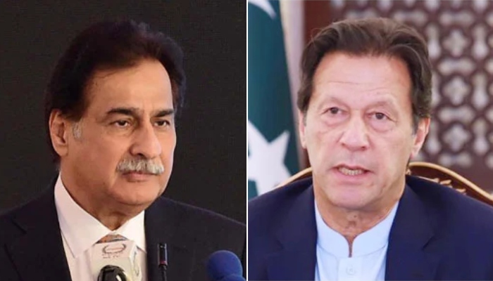 A collage of NA Speaker Ayaz Sadiq and PTI founder Imran Khan. — X@NAofPakistan/PID/File