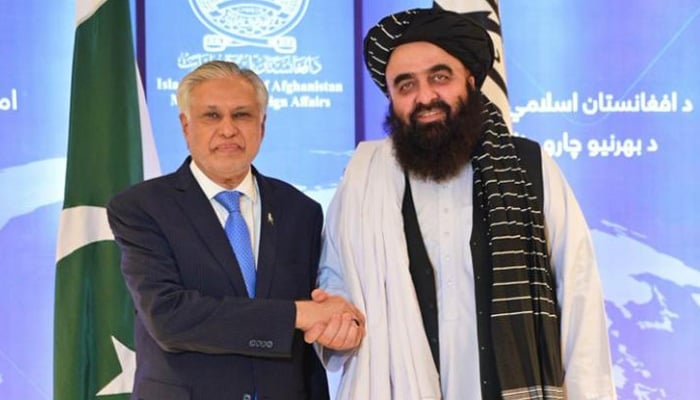 DPM Ishaq Dar and Afghan interim Foreign Minister Amir Khan Muttaqi. — MOFA