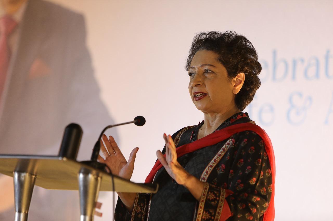 Dr Maleeha Lodhi, former Ambassador of Pakistan to the UN, US, and UK, expresses her views during the commemorative event. — Reporter