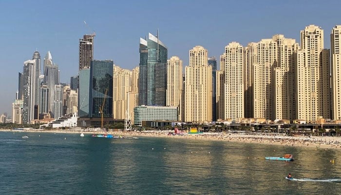 A general view of residential skyscrapers and a beach in Dubai, United Arab Emirates March 11, 2021. — Reuters