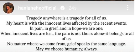 No to terror, yes to peace: Celebs denounce IIOJK carnage with heavy hearts