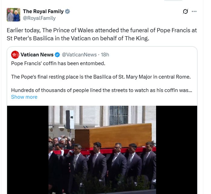 King Charles finally breaks silence on Prince Williams participation at funeral of pope