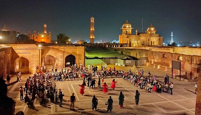 The image shows History by Night tour event organised by Walled City of Lahore Authority (WCLA). — Facebook@WCLAuthority/File