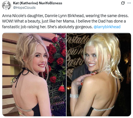 Dannielynn Birkhead honors late mother Anna Nicole Smith with fashion