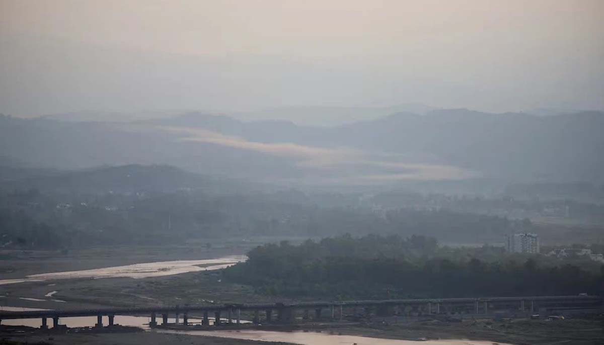 Smoke rises after a blast on the outskirts of IIOJK, May 10, 2025.— Reuters